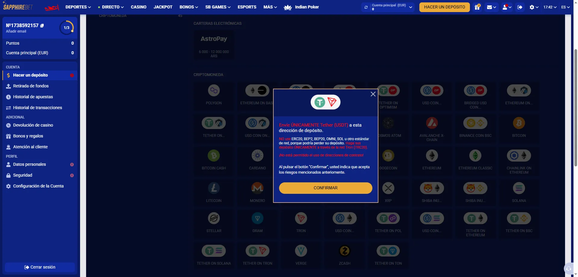 M&eacute;todos de pago SapphireBet Per&uacute; &ndash; dep&oacute;sitos y retiros seguros